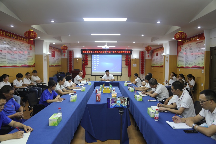 药都制药集团股份有限公司组织学习保定市第十二次党代会、第十六届人代会一次会议精神的会议